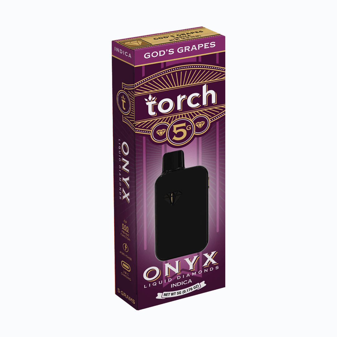 Torch Onyx Gods Grapes Indica THC THCA THCP Delta 8 Delta 9 Liquid Diamonds Disposable Cannabis